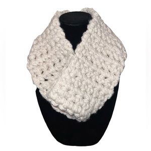 Cream White Crocheted Scarf